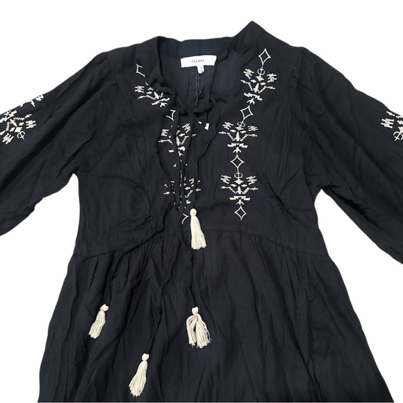 Talori Dress Black White Boho Tassels Women's Size S NWT - Picture 3 of 8